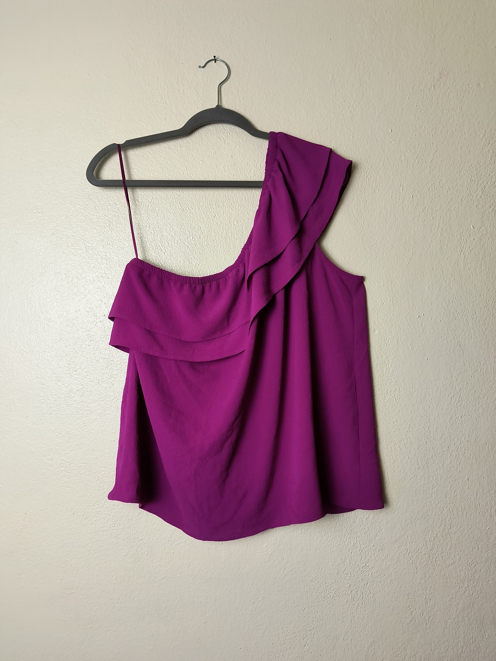 Apt. 9 XL Fuchsia One-Shoulder Top - Picture 3 of 11